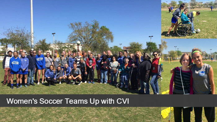 Women's Soccer Teams Up with the Center for Visually Impaired