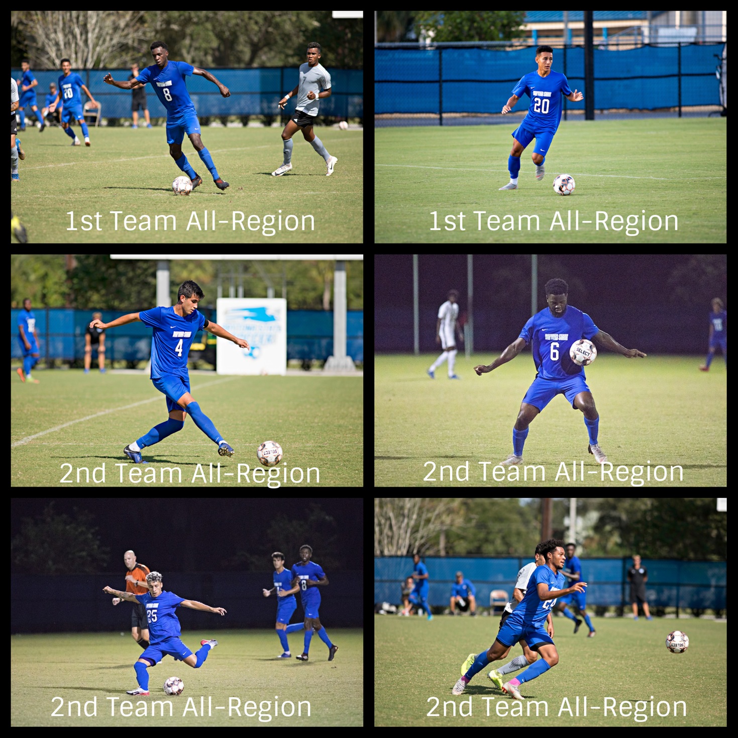 Six Men’s Soccer Players Recognized by Region 8
