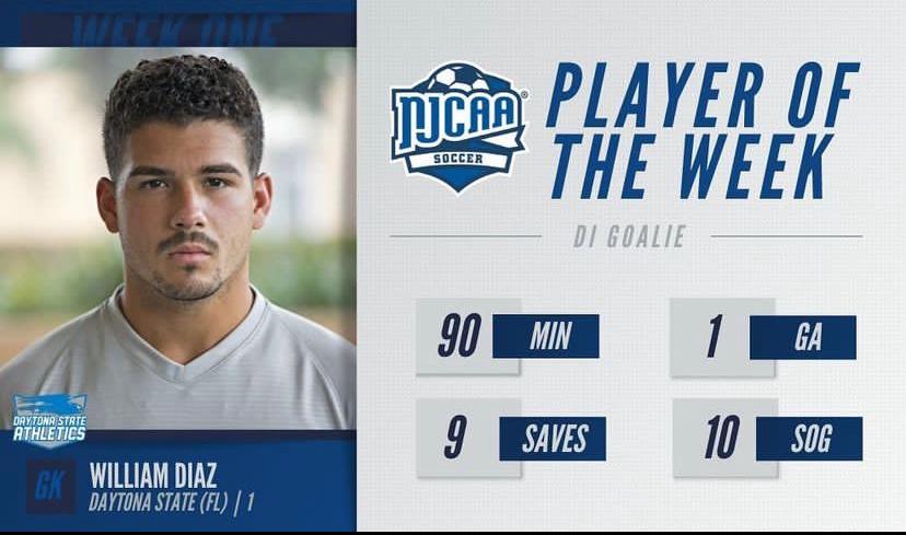 Men's Soccer Moves Up In Ranking and Diaz Named Goalkeeper of the Week