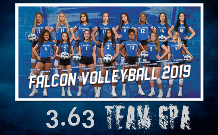 Falcon Volleyball Records 3.63 Team GPA