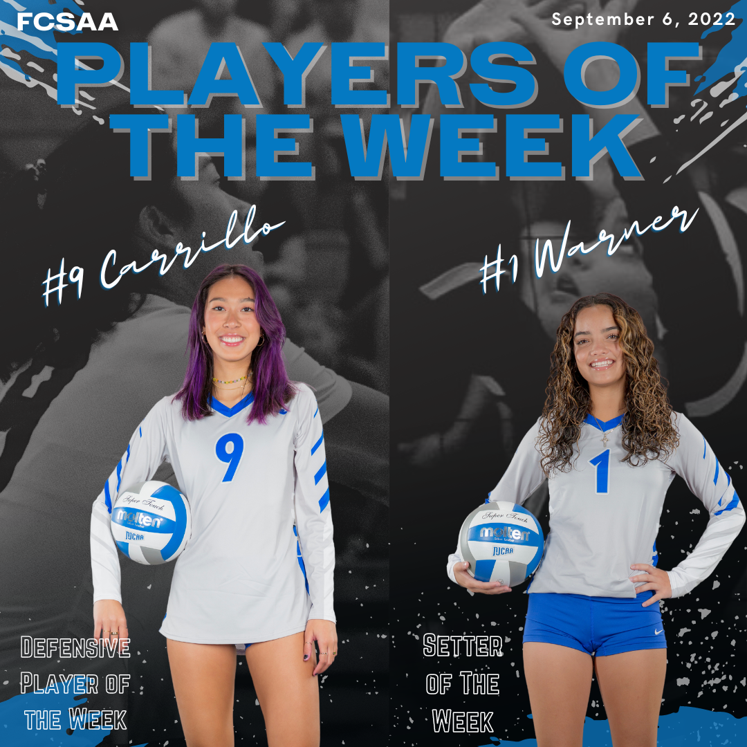Carrillo & Warner Receive FCSAA Player of the Week Honors